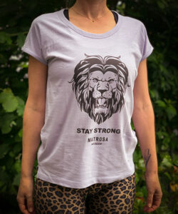 T-Shirt Woman, Lavendel / Druck schwarz
